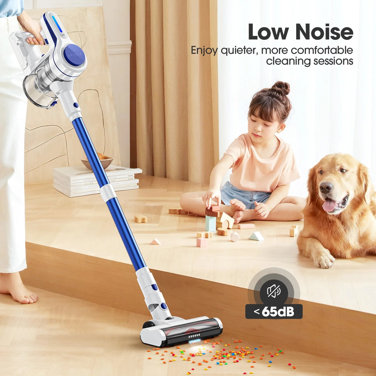 ORFELD Cordless Vacuum Cleaner, 40KPa 50mins Stick Vacuum Lightweight for Hardwood Carpet Pet, V19