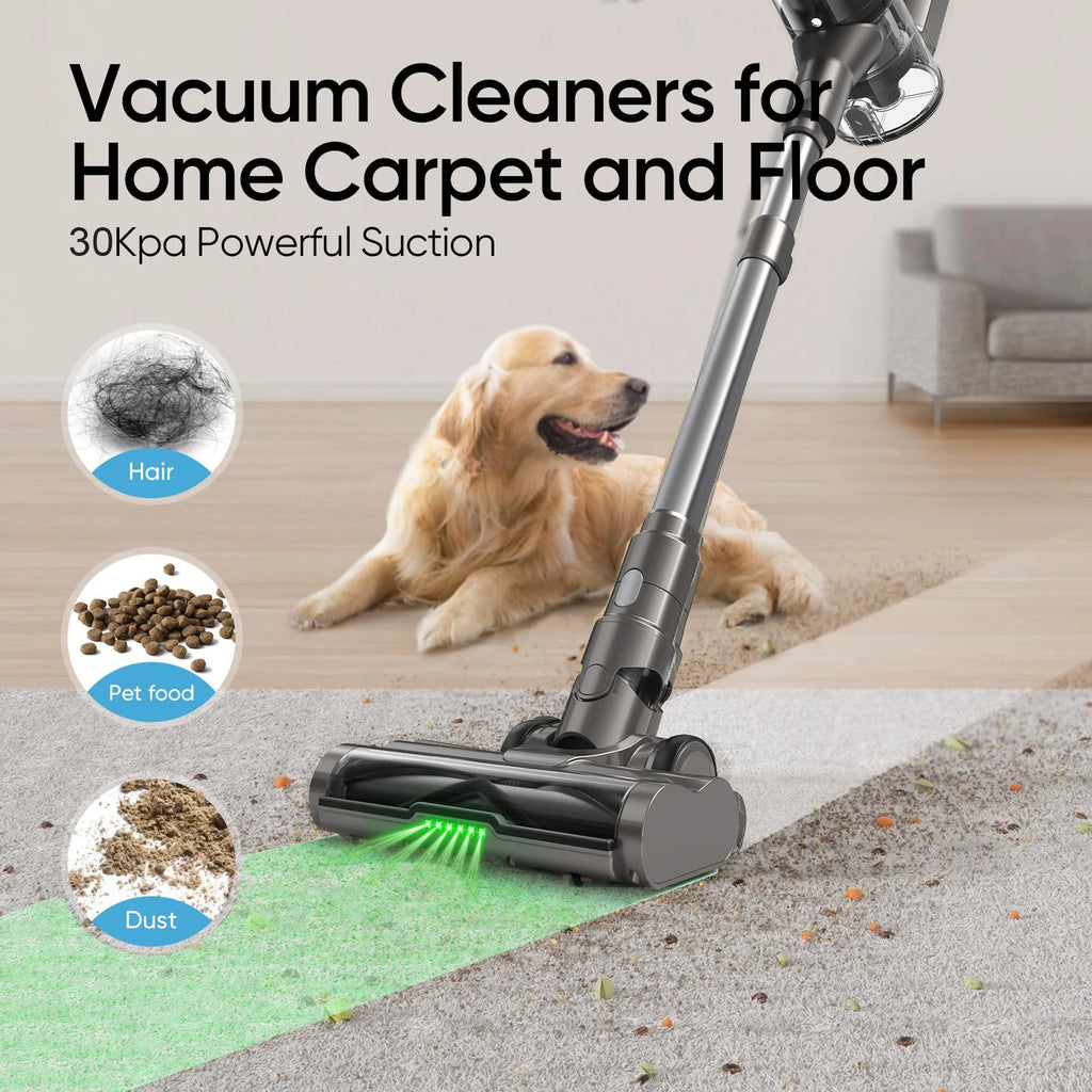 MOOSOO TD1-Mate Cordless Stick Vacuum Cleaner, 30Kpa Powerful Suction, 45 Min Runtime, LED Display, Lightweight 3.13lbs for Carpets & Hard Floors