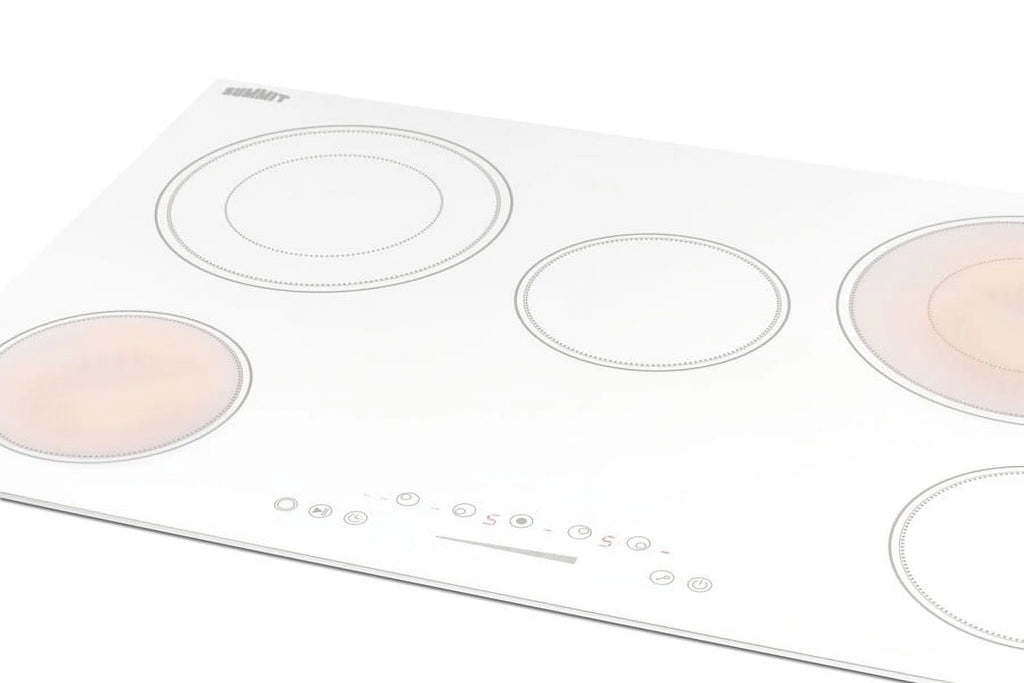 30" Wide 208-240V 5-Burner Radiant Cooktop, White