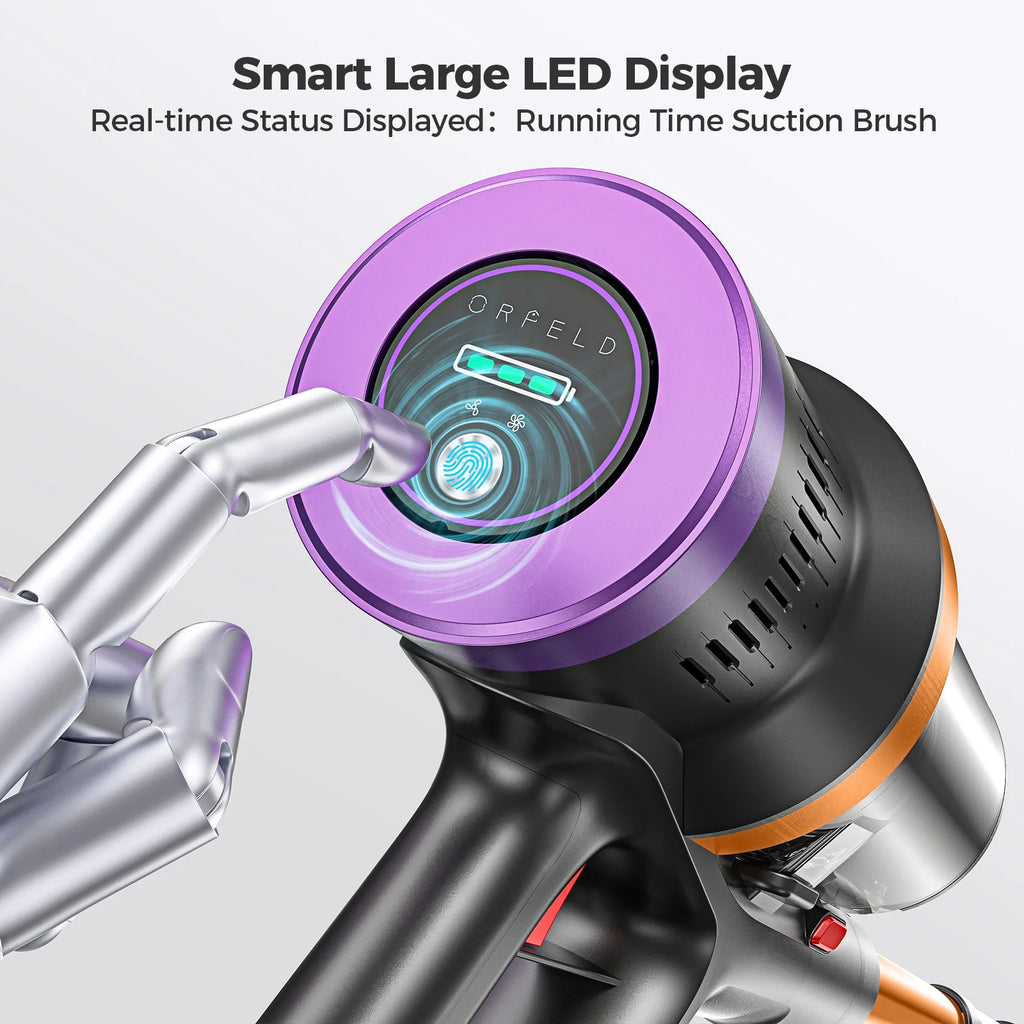 ORFELD Cordless Vacuum Cleaner, Lightweight 35KPa Stick Vacuum for Carpet Floor and Pet Hair