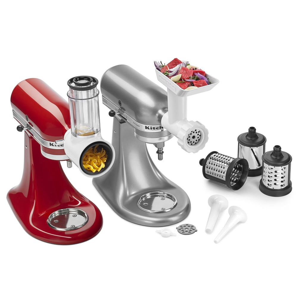 KitchenAid Slicer/Shredder + Grinder/Sausage Stuffer Attachment Pack (KSMGSSA)