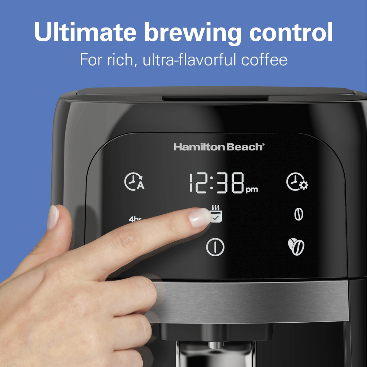 Hamilton Beach One Press 14-Cup Programmable Drip Coffee Maker Machine with Glass Coffee Pot, Black