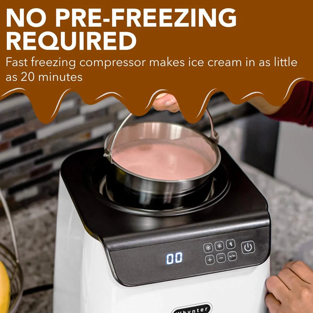 Whynter ICM-128WS 1.28 Quart Compact Upright Automatic Ice Cream Maker