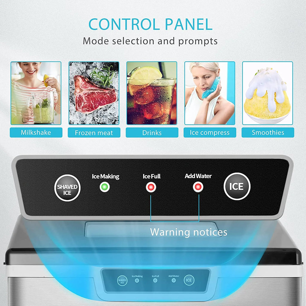 VIVOHOME 2 in 1 Countertop Ice Maker & Ice Shaver Machine, 33lbs/Day