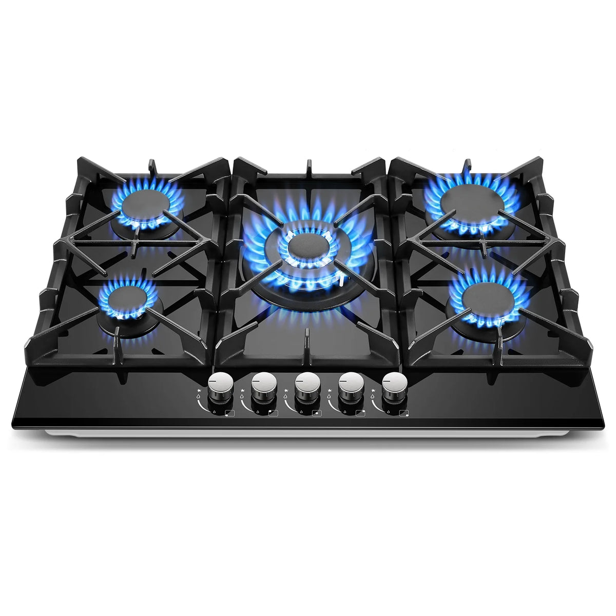 Amzgachfktch Gas Cooktop 30 Inch 5 Burners Stove Top Built-in NG/LPG Convertible with Thermocouple Protection