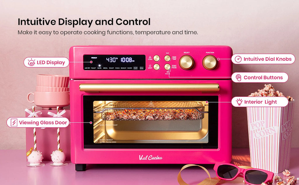 VAL CUCINA 10-IN-1 AIR FRYER TOASTER OVEN -  BRUSHED STAINLESS STEEL