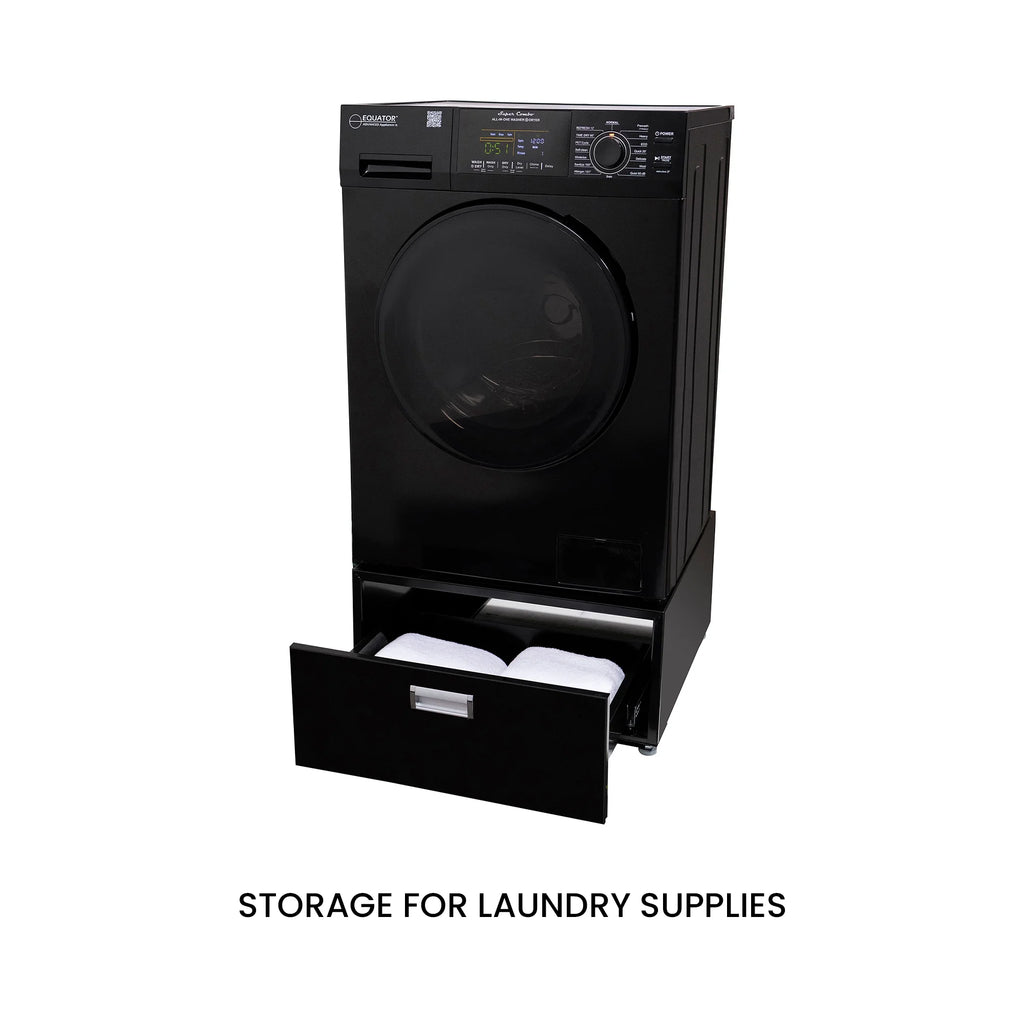 All-in-one Washer Dryer Ventless BUILTIN 0-CLEARANCE 15lbs 110V 1400RPM+Pedestal