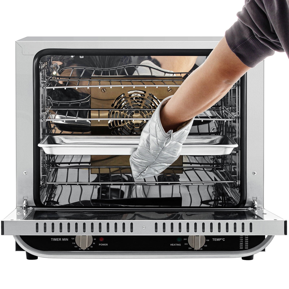 BENTISM Countertop Convection Oven Commercial Toaster Baker Stainless 19Qt 120V