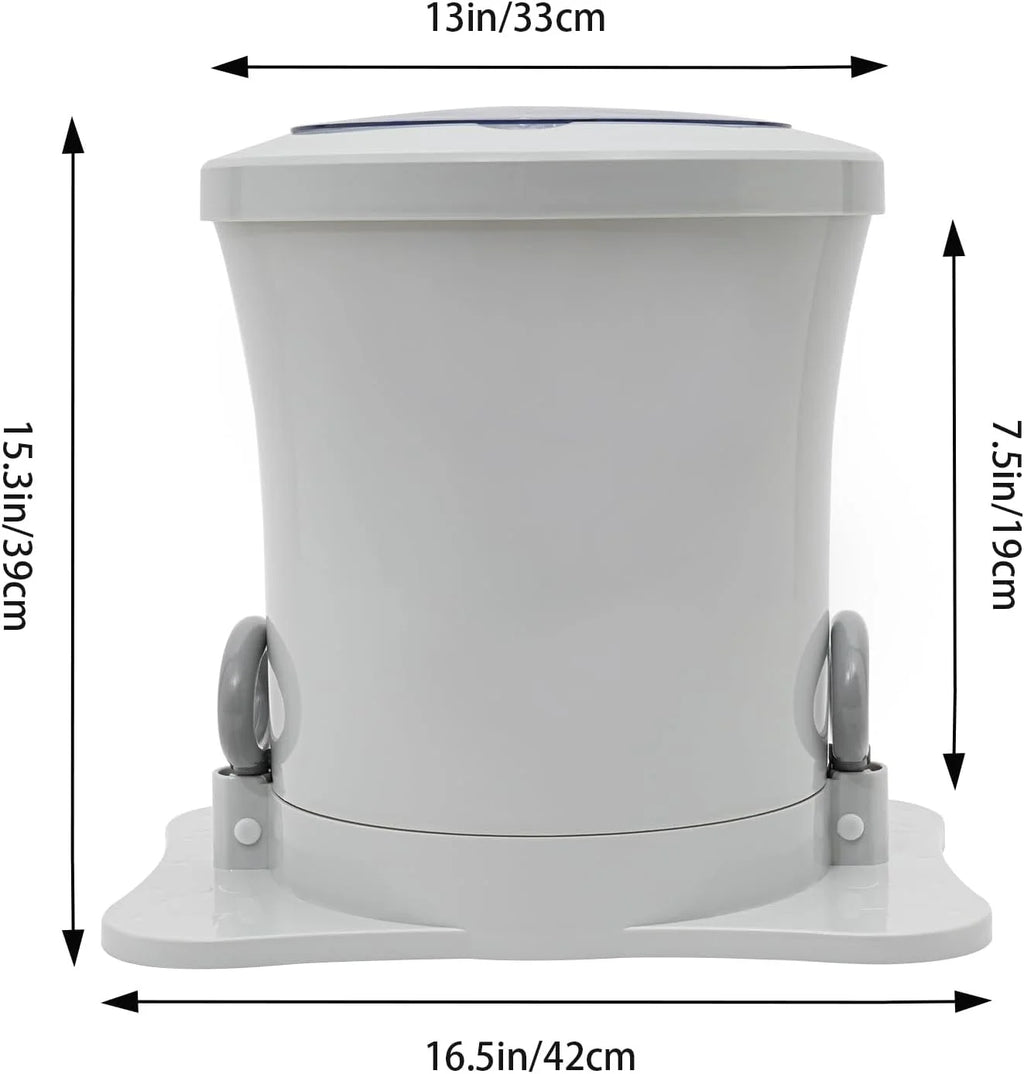 Portable Foot Operated Dryer, Mini Manual Dryer Machine, Portable Single Tub Dryer Machine, Hand-operated Mini Compact Spin Dryer, 2.4Gal Manual Draw Cord Dryer (Dryer(2.4gal White))