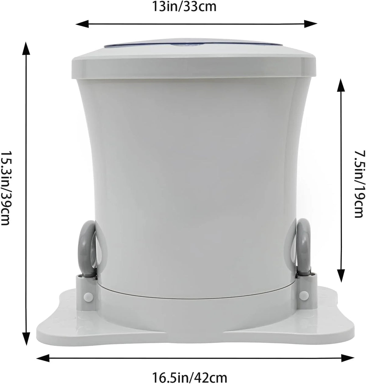 Portable Foot Operated Dryer, Mini Manual Dryer Machine, Portable Single Tub Dryer Machine, Hand-operated Mini Compact Spin Dryer, 2.4Gal Manual Draw Cord Dryer (Dryer(2.4gal White))