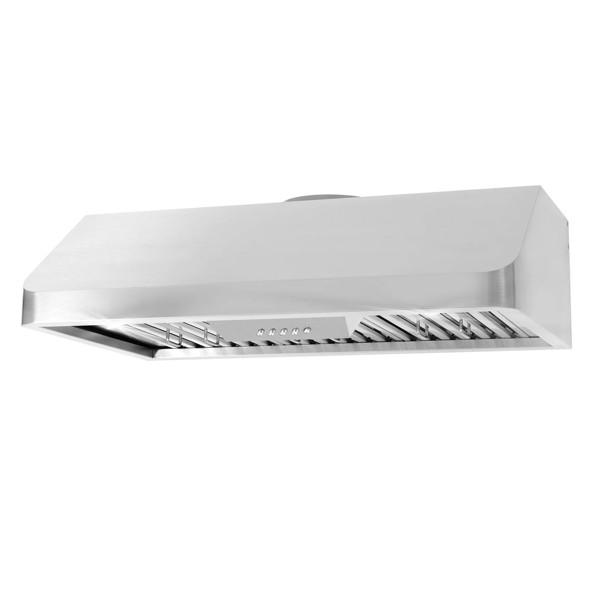 Cosmo 4 Piece Kitchen Appliance Packages with 36" Freestanding 220/240V Dual Fuel Range 36" Under Cabinet Mount Range Hood 24" Built-in Dishwasher & French Door Refrigerator Kitchen Appliance Bundles