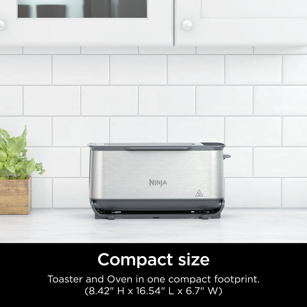 Ninja? Foodi? 2-in-1 Flip Toaster, 2-Slice Toaster, Compact Toaster Oven, Snack Maker, 1500 Watts, ST100