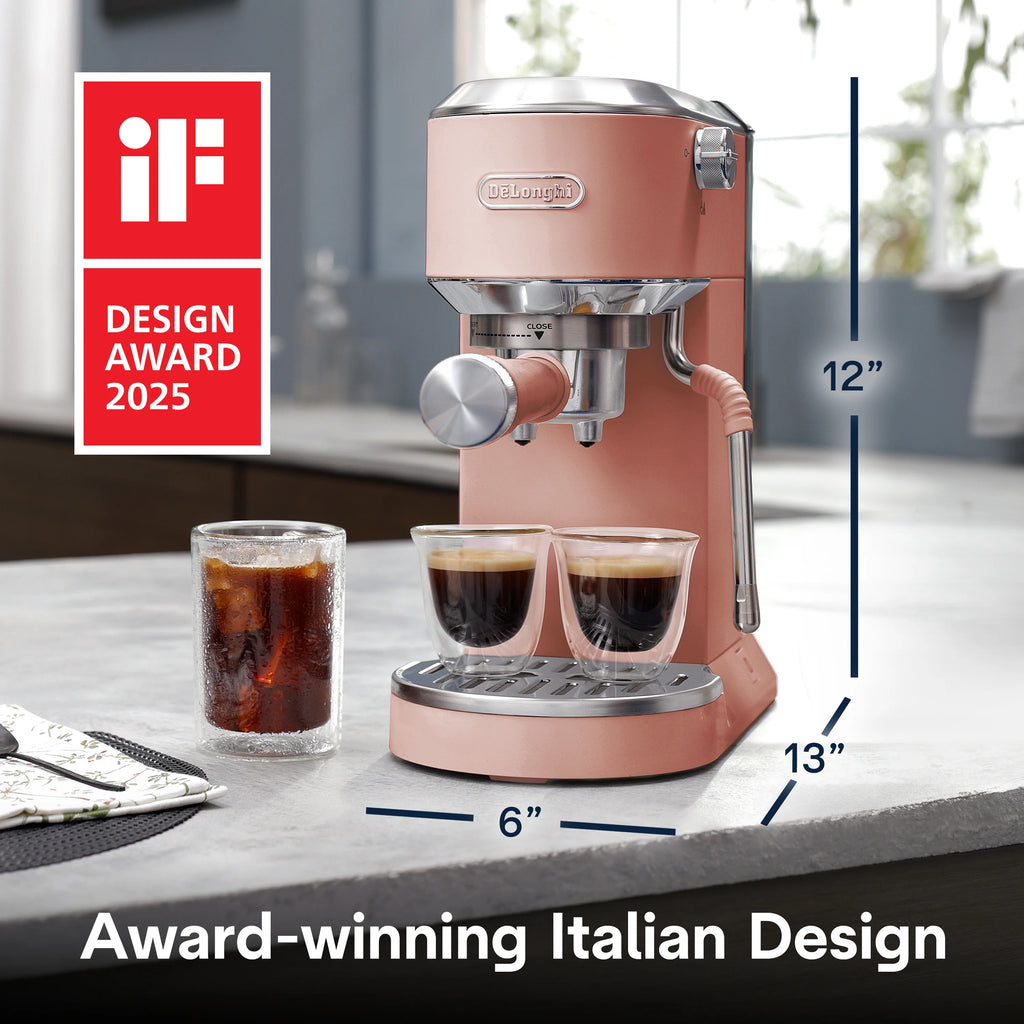 De’Longhi Dedica Duo Espresso Machine, Compact Size with Built in Frother for Latte Art, Brew Espresso, Cold Brew, Lattes & More, Stainless Steel