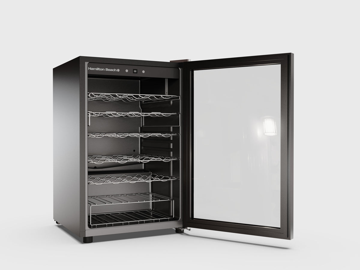 Hamilton Beach, 22 Bottle, 2.6 Cu. Ft. Wine/Beverage Center, Glass Door, Black