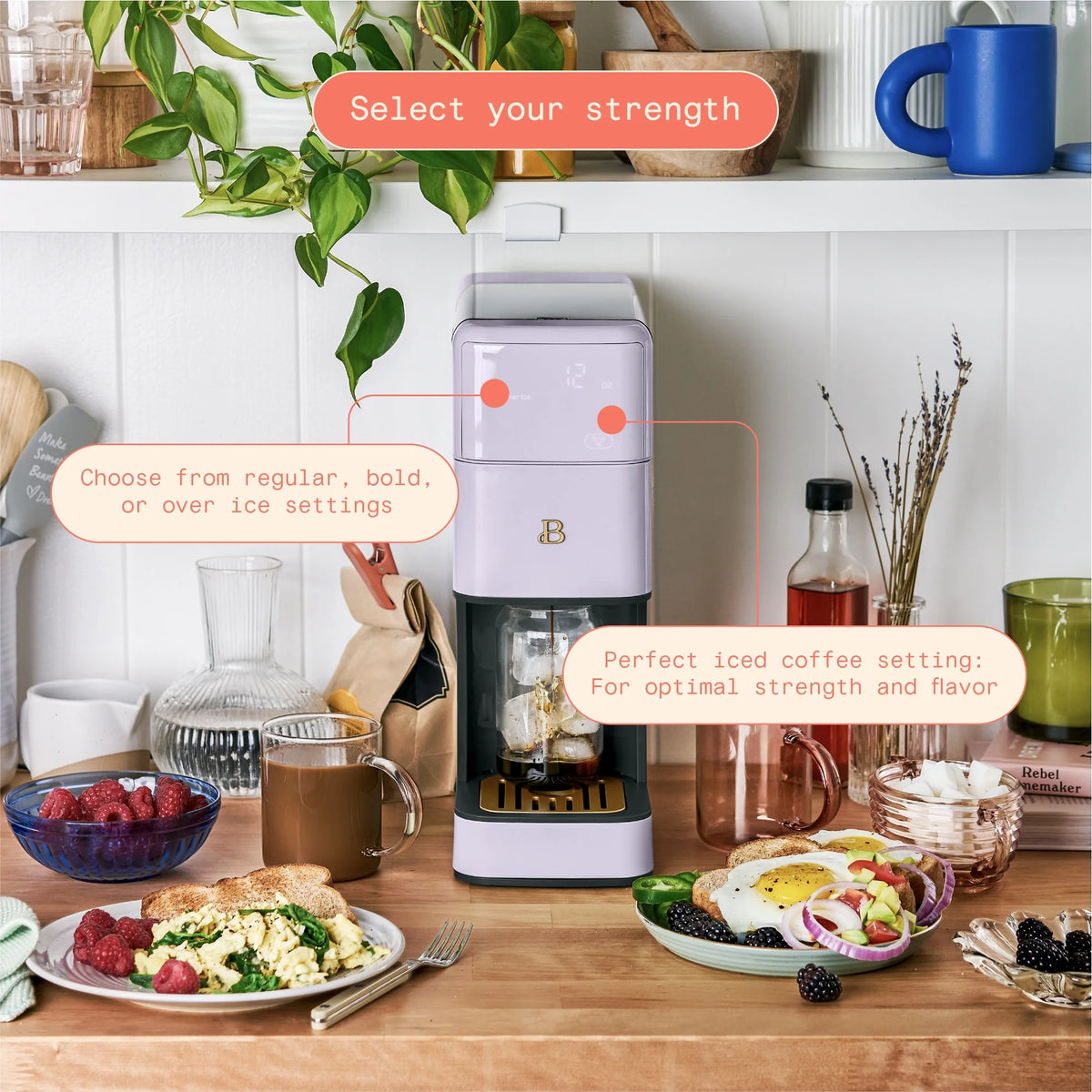 Beautiful Perfect Grind�?Programmable Single Serve Coffee Maker, White Icing by Drew Barrymore