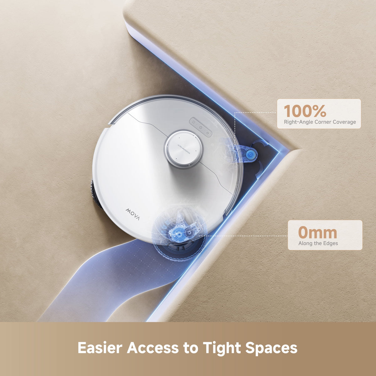 MOVA P50 Pro Ultra Robot Vacuum Cleaner Removable&Liftable Mop,Anti-Tangle,Self Drying&Cleaning