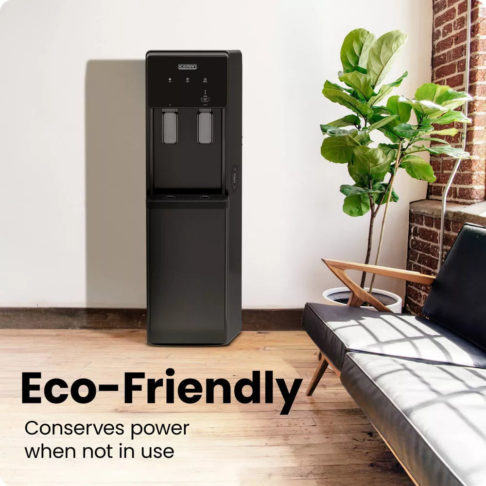 Iceman Ice Maker & Water Dispenser, Bottom-Loading for 1a??5 Gallon Bottles a?? Black