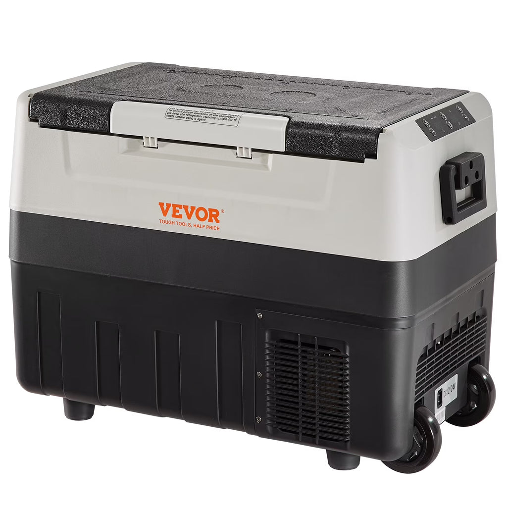 VEVOR Car Refrigerator 48Qt, Dual Zone Car Fridge Freezer12/24V DC & 110-240V AC Electric Compressor Cooler for Truck Vehicle RV