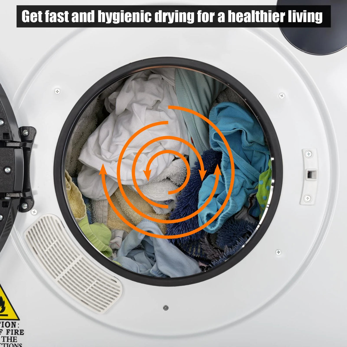 Ktaxon 3.5 cu. ft. Portable Electric Compact Stainless Steel Dryer, White