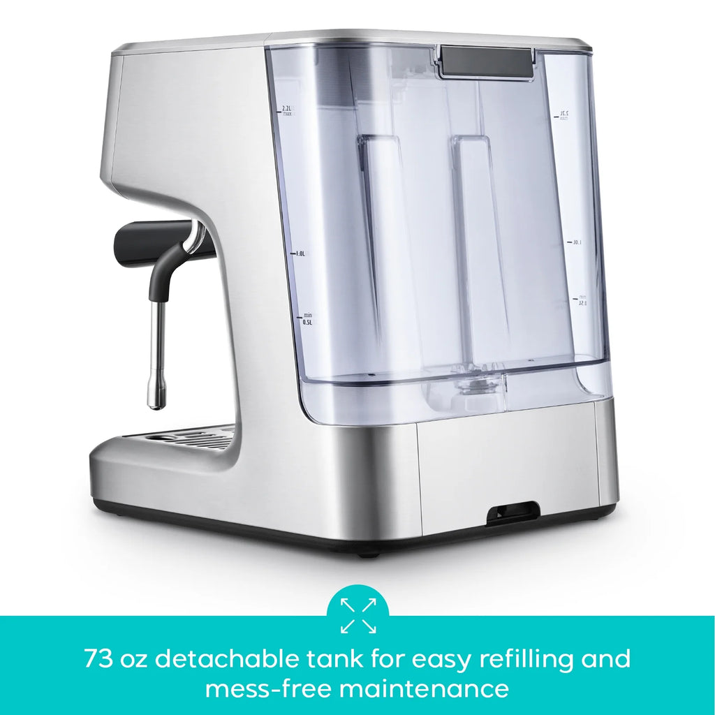 CASABREWS Ultra Semi-Automatic Espresso machine: 20 Bar, Stainless Steel, Milk Frother, Temperature Control - Americano, Latte, Cappuccino