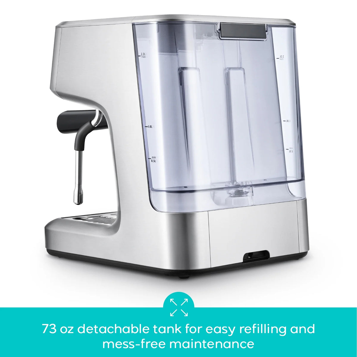 CASABREWS Ultra Semi-Automatic Espresso machine: 20 Bar, Stainless Steel, Milk Frother, Temperature Control - Americano, Latte, Cappuccino