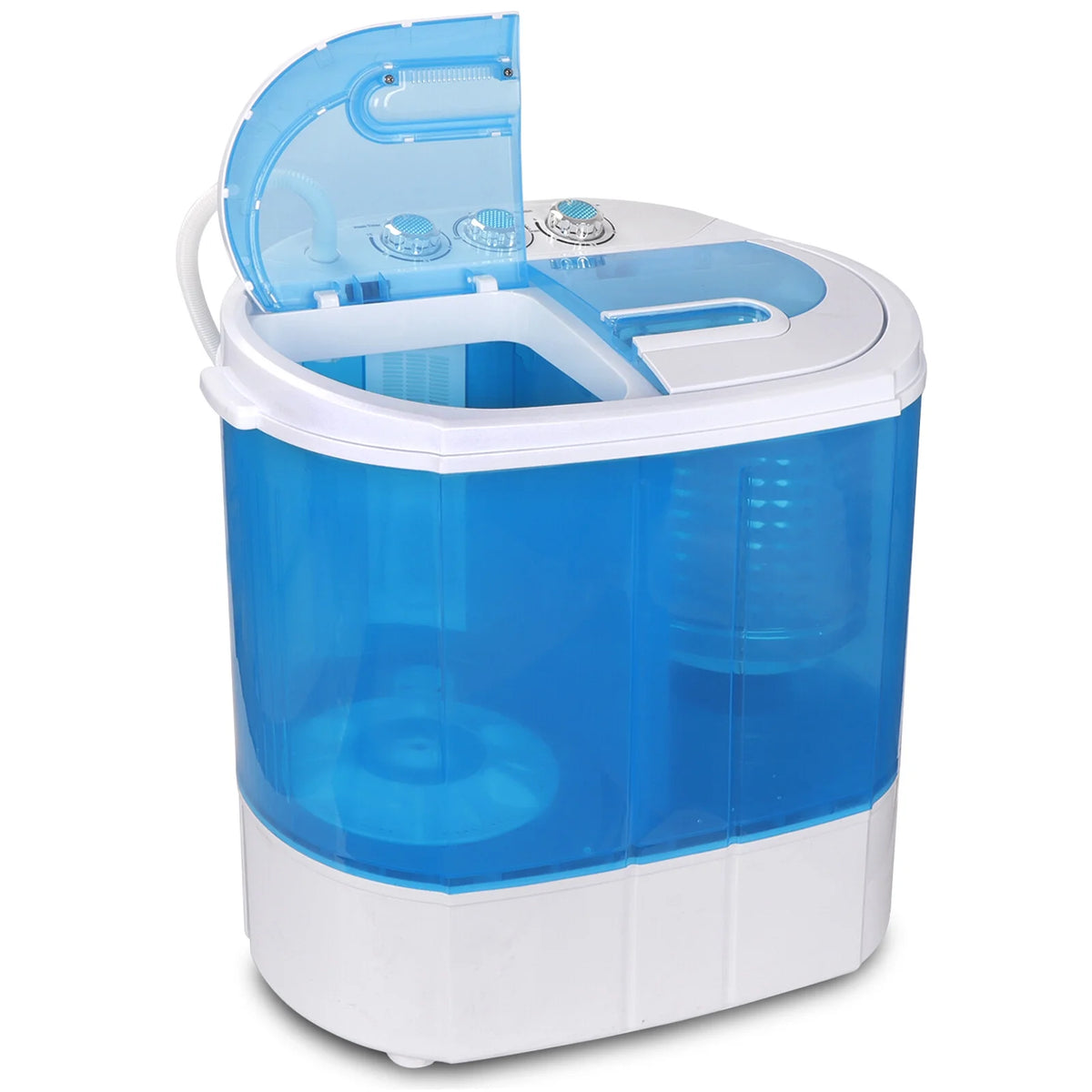 SuperDeal Compact Lightweight Twin Tub Washing Machine Top Load 6lbs Washer 4lbs Dryer