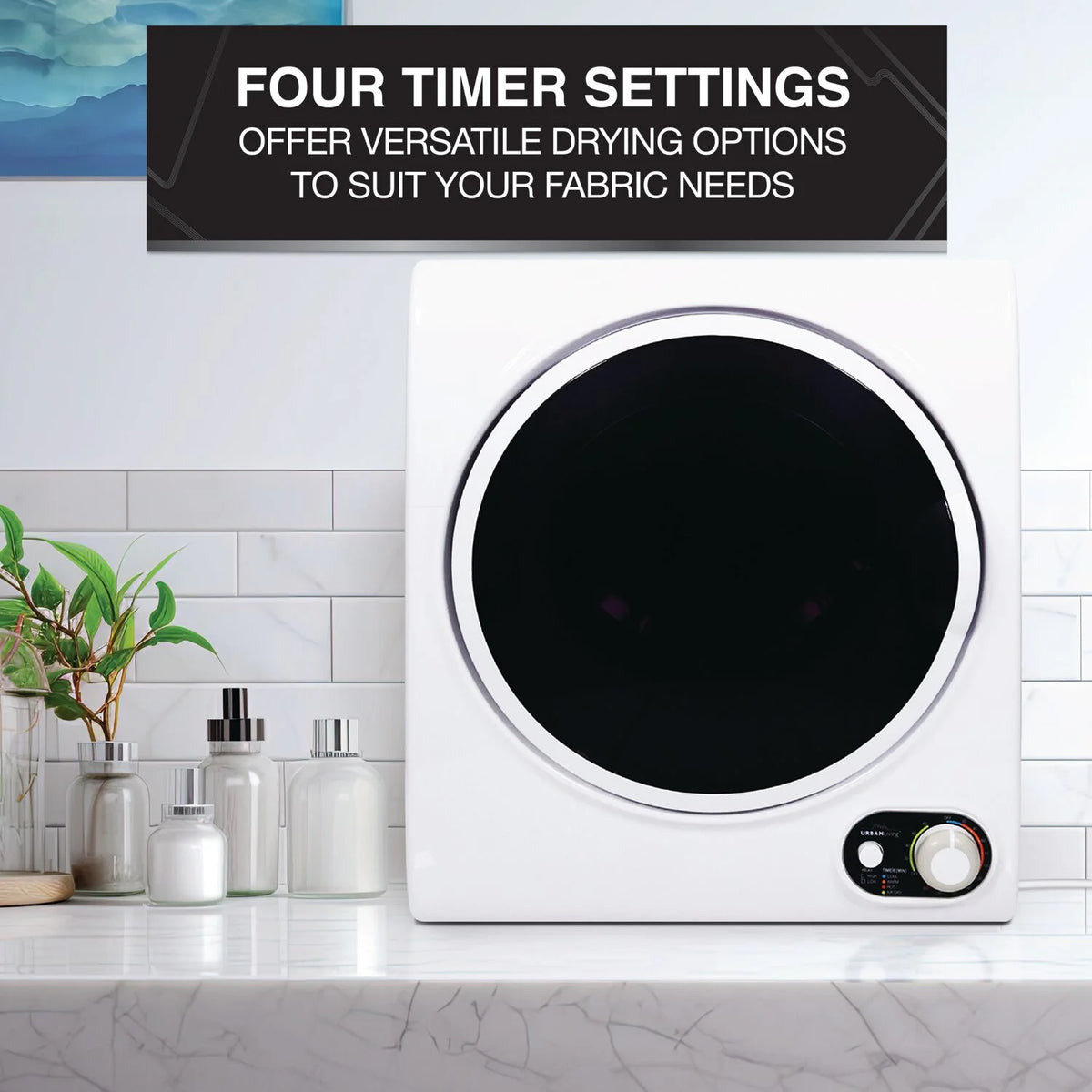 Urban Living 1.5-cu. ft. Compact Electric Dryer, Small Portable Clothes Dryer for Apartment and Small Spaces in White