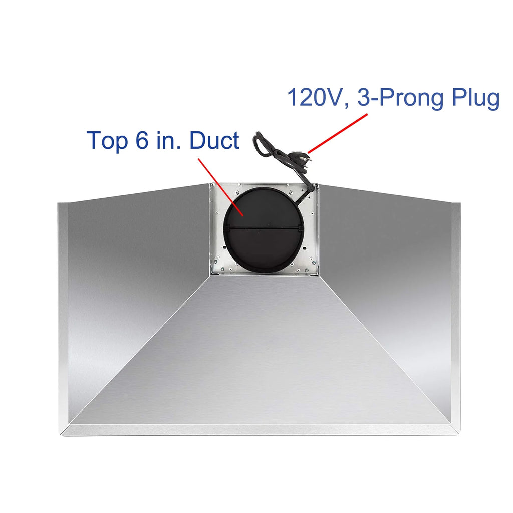 Wall Mount Range Hood 30 inch Stainless Steel Stove Vent Hood with 3 Speed Kitchen Exhaust Fan