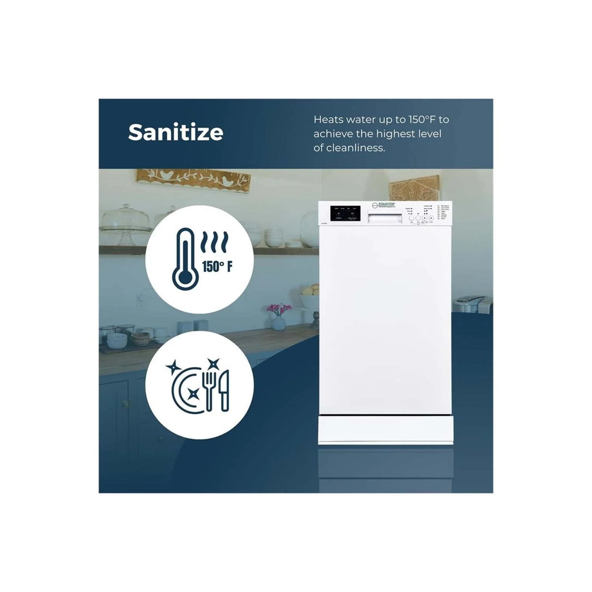 Equator 24 in Dishwasher Top Control 3 Rack 15 place 3.4g QUIET 51 dB 110V EStar