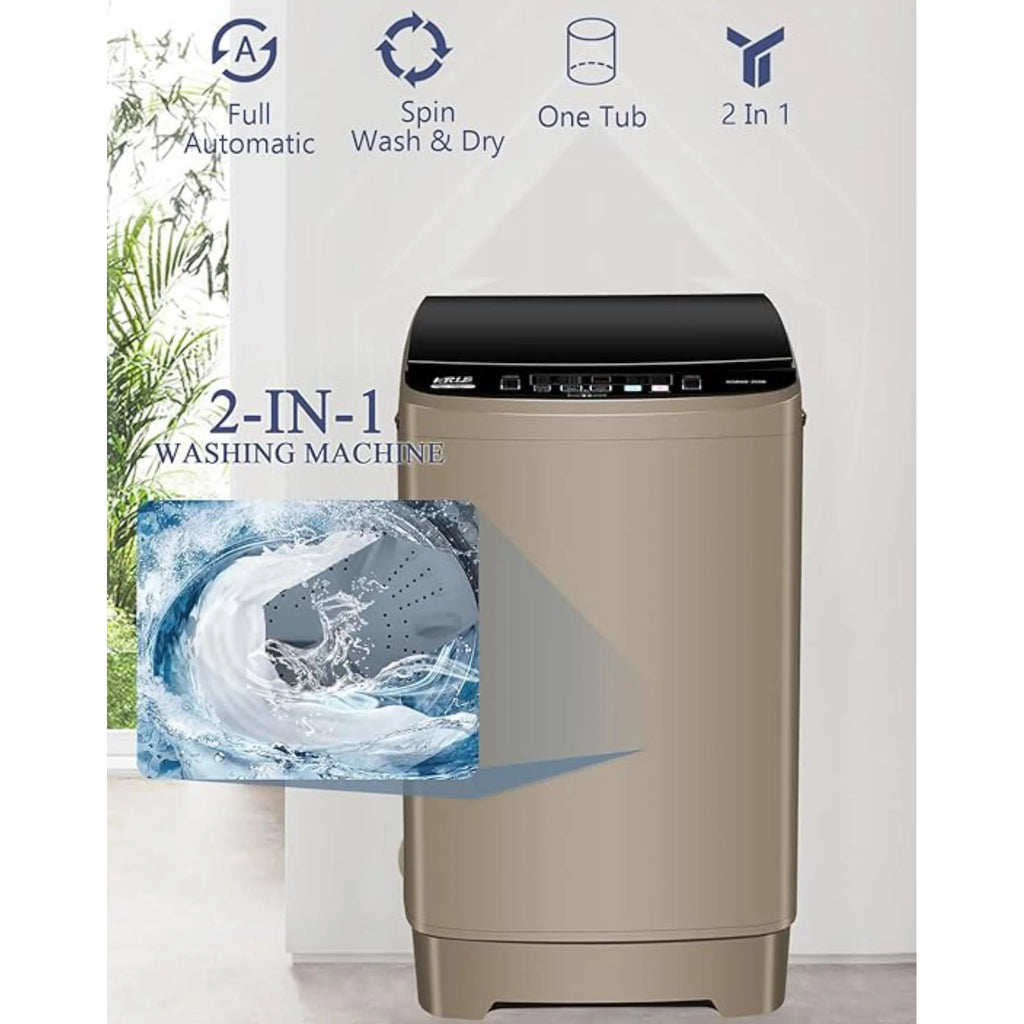 Top Load Washing Machine 25lbs Full Automatic Compact Washer and Dryer with 10 Programs & 8 Water Levels Laundry Machine for For Apartment, Home, Dorms, RV