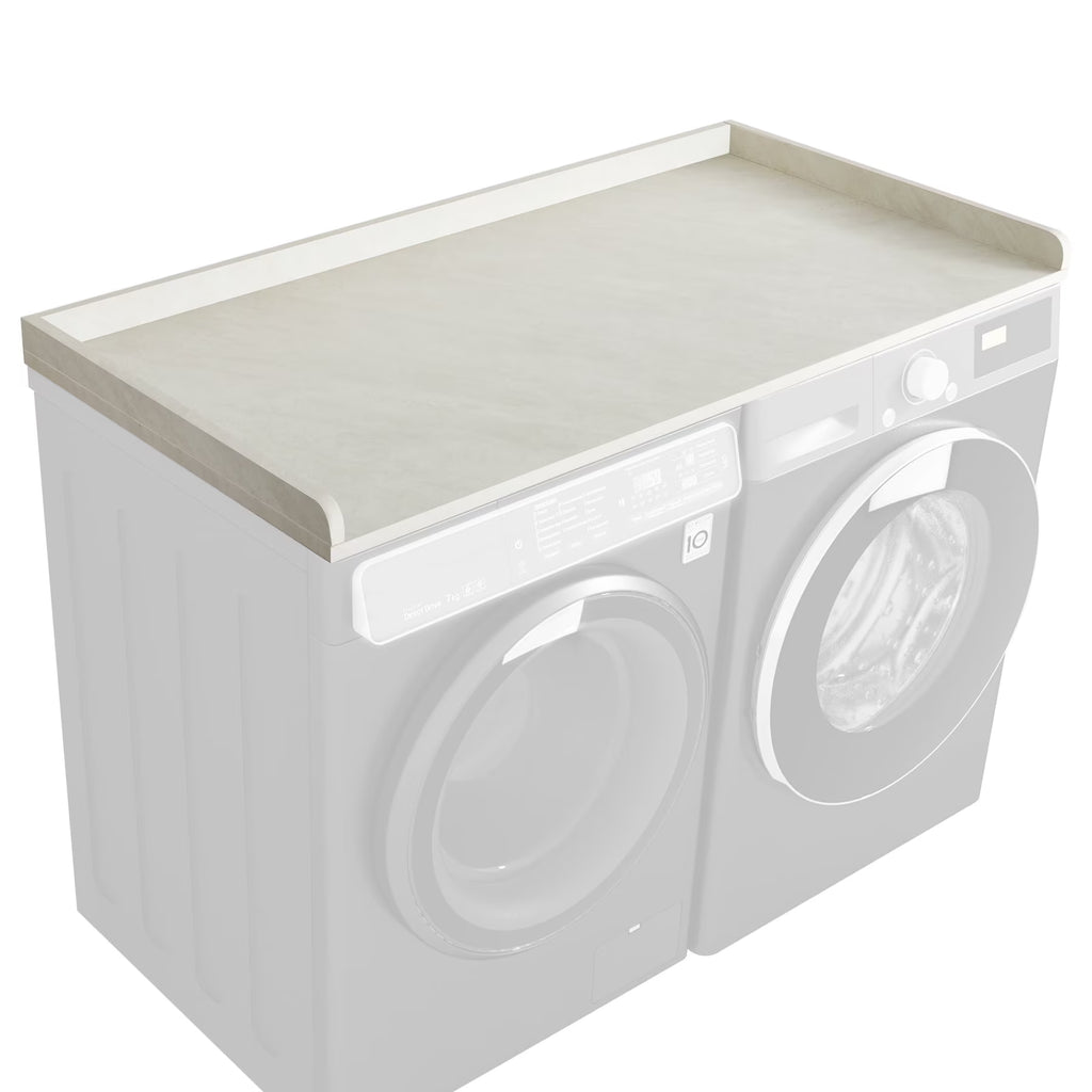 Kaboon Washer Dryer Countertop with Edge Rails, 27.5" x 54", Light Walnut