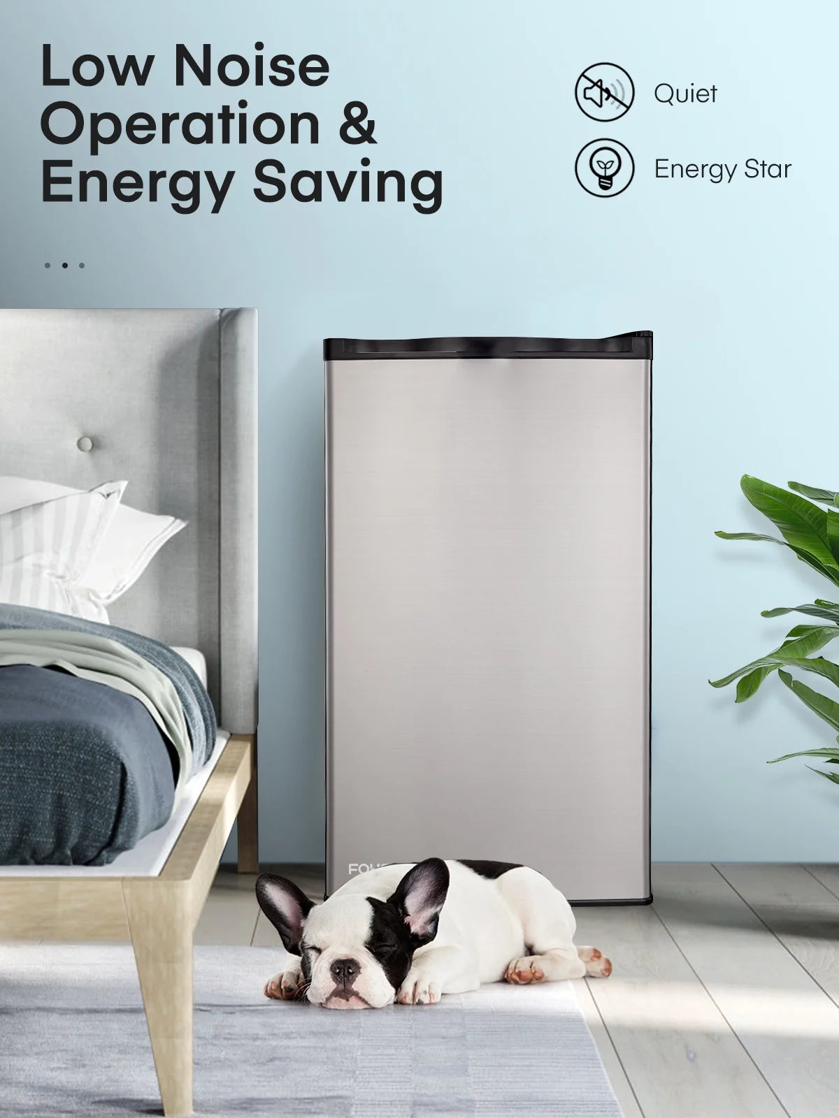 3.2 Cu. ft Refrigerator for Home, Fridge with Freezer for Bedroom, 31"D x 18"W x 19"H, Black