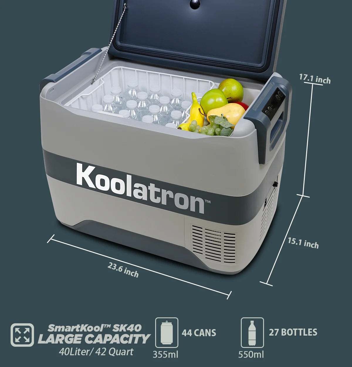 Koolatron 12V Portable Freezer/Refrigerator w/ Bluetooth 42 qt (40L)