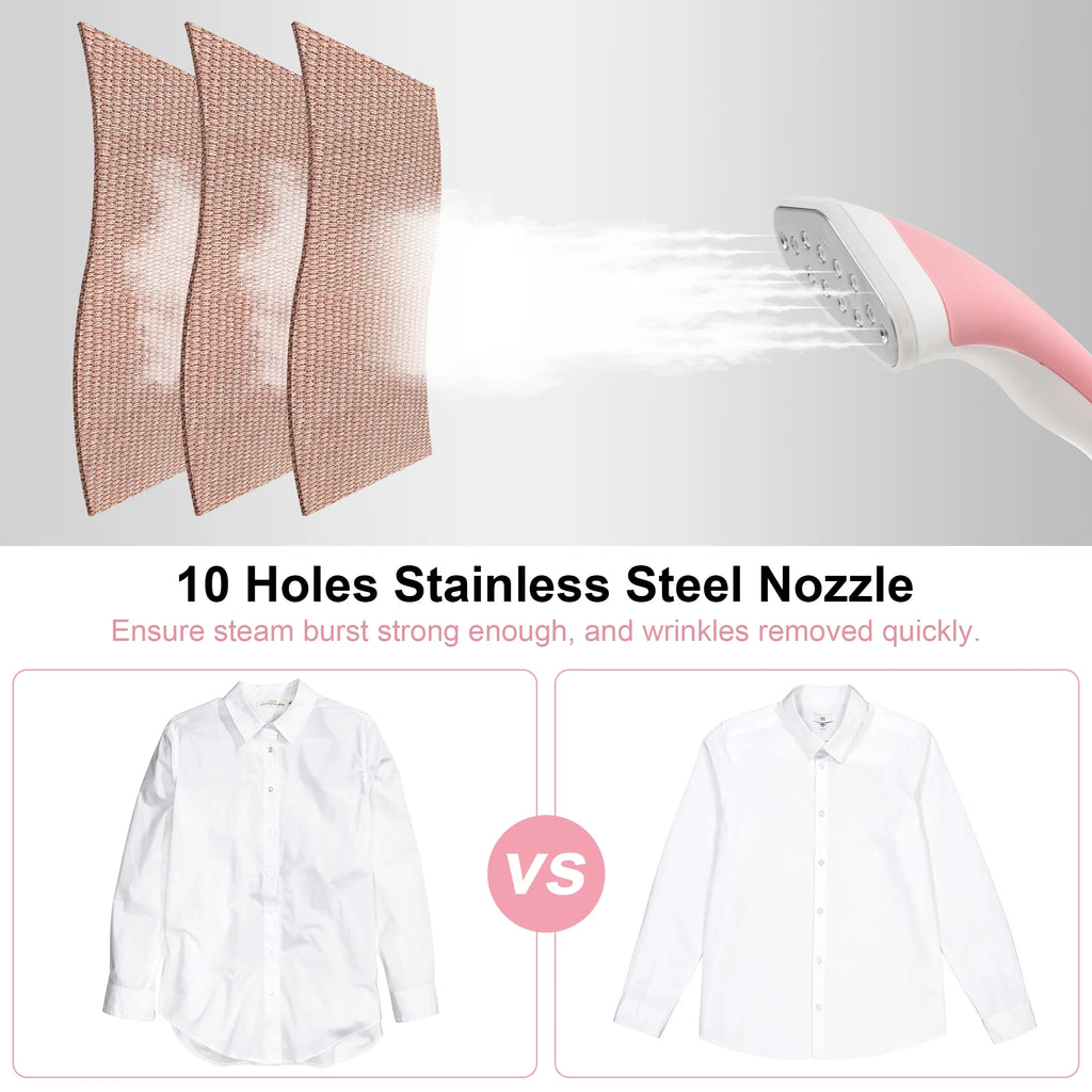 BEAMNOVA Standing Garment Steamer for Clothes, Professional for Home and Business Use Full-Size Clothing Steamer with Hanger & Ironing Board, Pink