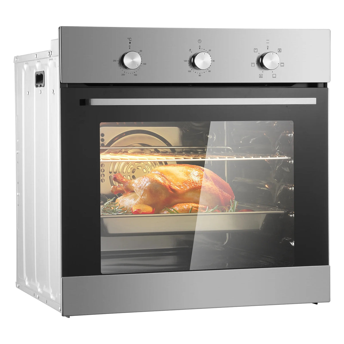 KFFKFF Single Wall Oven, 24" Electric Oven for Built-in Installation, Features 6 Cooking Modes, 2.68 Cu.Ft Capacity, Includes Timer, 2000W Power, Comes with Baking Rack and Tray, Ideal for Kitchen