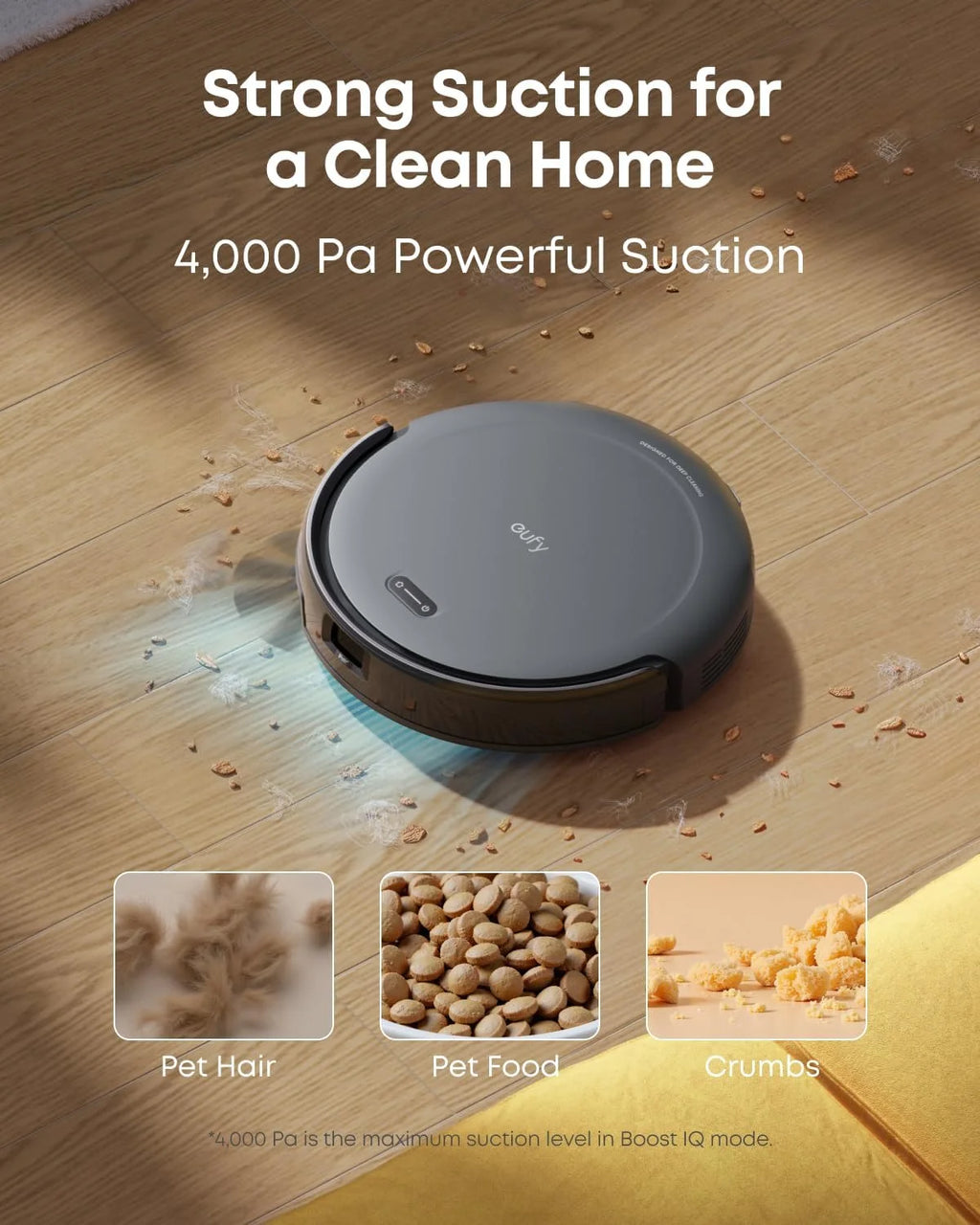 eufy C10 Robot Vacuum with Self Emptying Station, Edge Expansion Brush, 2.85-Inch Ultra-Slim Body, Carpet Cleaning
