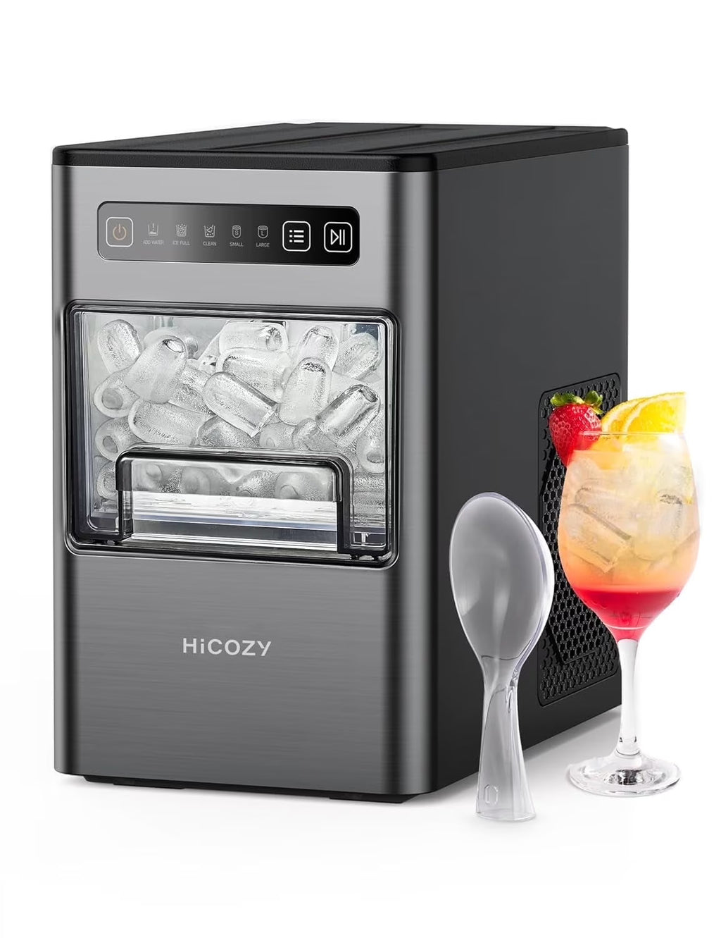 HiCOZY Ice Maker Portable Countertop, Ice Machine Countertop Ice in 6 Mins, 24 lbs/Day, Icemaker with Ice Scoop, for Gifts
