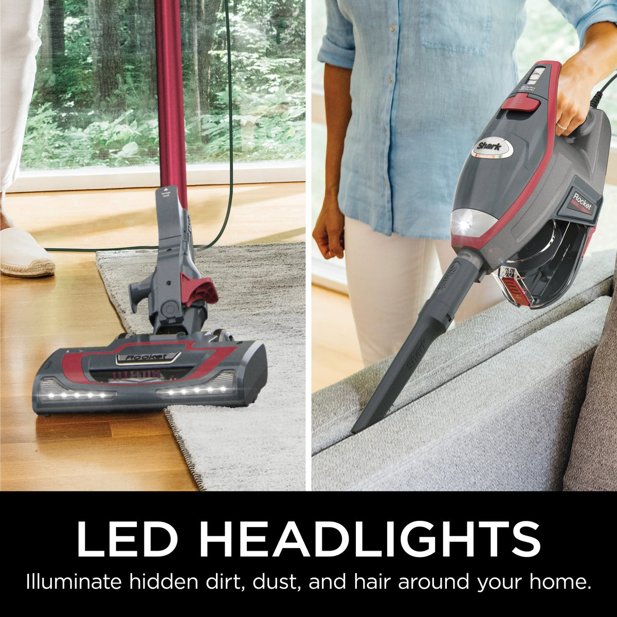 Shark Rocket Pro Corded Stick Vacuum, Removable Hand Vacuum, Hardwood Floors and Carpet, Advanced Swivel Steering, Pet-Friendly, XL Capacity, Ultra-Lightweight, HV370 Comet Red