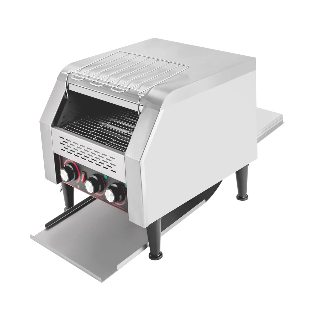 Miumaeov 300 Slices/Hour Commercial Conveyor Toaster, 2200W Stainless Steel Heavy-Duty Industrial Toasters with Double Heating Tubes, Countertop Electric Restaurant Equipment