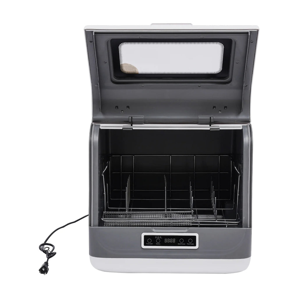 Peakora Portable Countertop Dishwasher, 3-in-1 Function Flip-Top Dishwasher, 800w Mini Dishwasher for Small Households Apartments Boats 17.72*15.75*17.32in