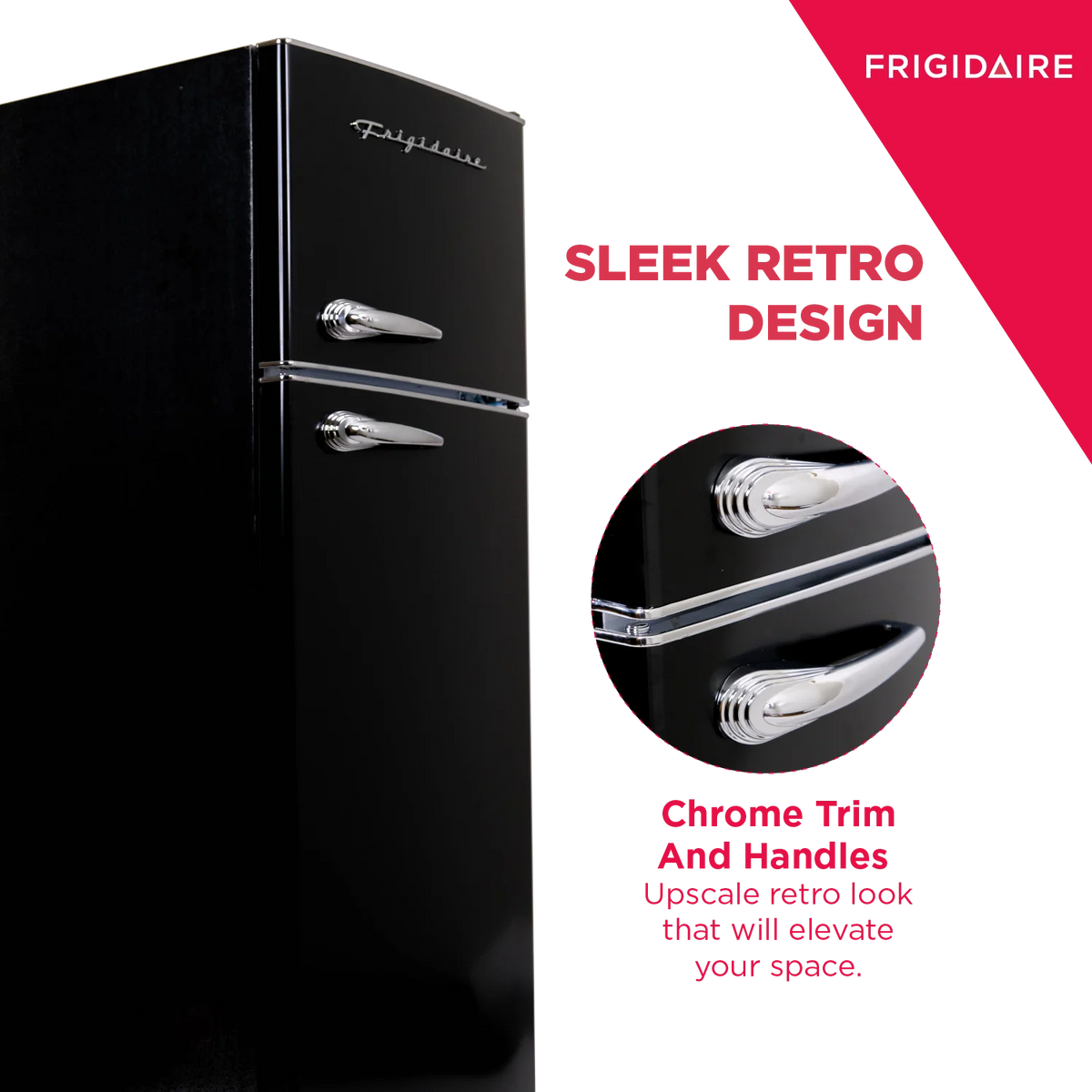 Frigidaire, 7.5 Cu. ft. Top Mount Retro Refrigerator, Black