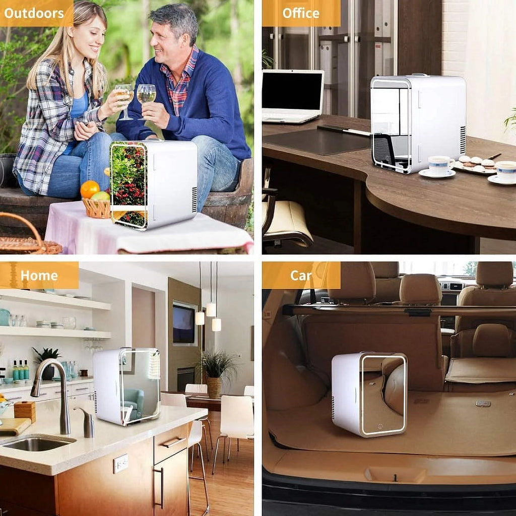 8L Large Capacity Mini Cosmetic Refrigerator Mirror Cosmetic Refrigerator Portable Cosmetic Electric Cooler Cosmetic Mirror Cosmetic Tool
