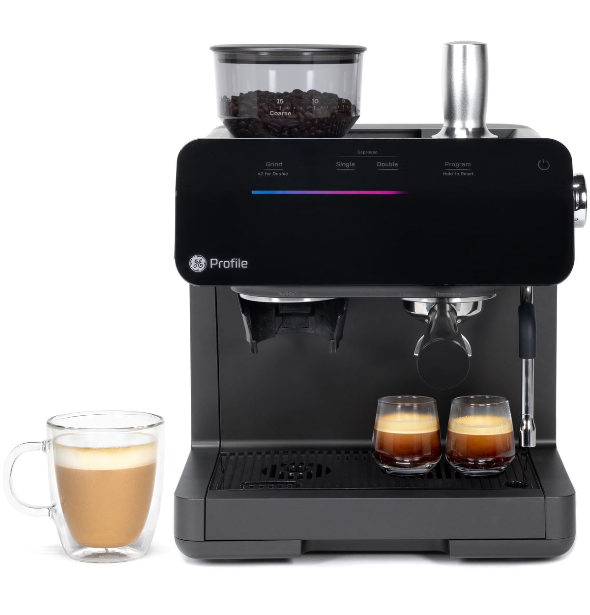 GE Profile® 15Bar 2Cup Semi Automatic Espresso Machines in Black