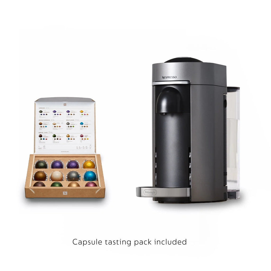 Nespresso VertuoPlus Deluxe Coffee and Espresso Maker by De'Longhi with Aeroccino, Black