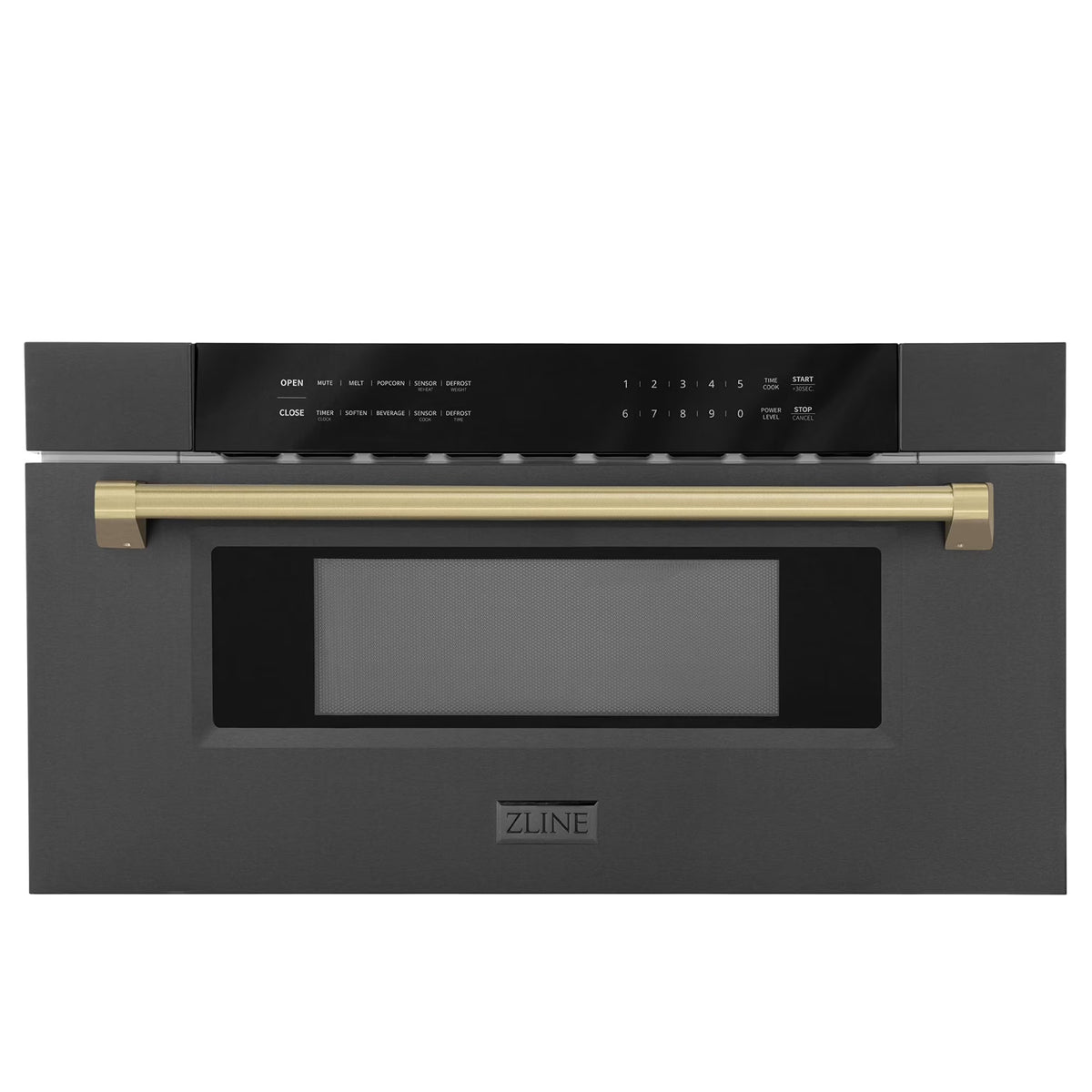 ZLINE Autograph Edition 30" 1.2 cu. ft. Built-In Microwave Drawer in Stainless Steel with Gold Accents