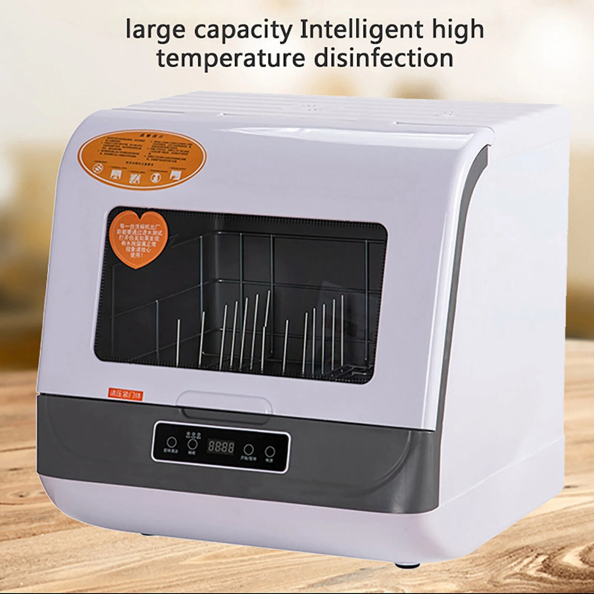 1.2KW Countertop Portable Countertop Dishwasher Compact Dishwasher 3 Programs
