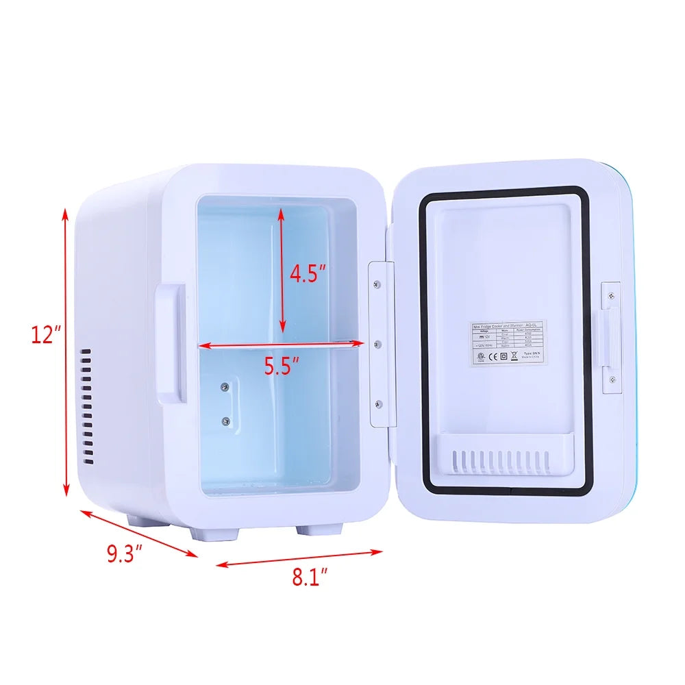 Mini Fridge Electric Cooler and Warmer, Portable Compact Thermoelectric Personal Refrigerator, 6 Liter Capacity, Chills 8-can 12oz Cans, for Car Accessories, Home, Office, Dorm or Boat, S11380