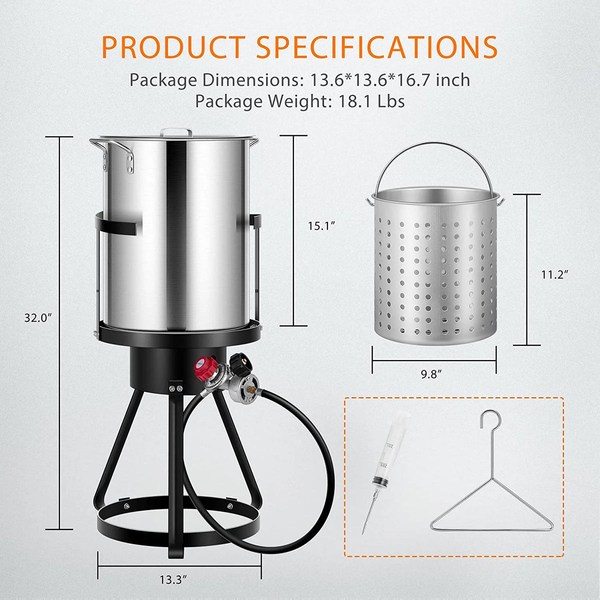 VIVOHOME 30 qt 54,000 BTU Aluminum Turkey Fryer