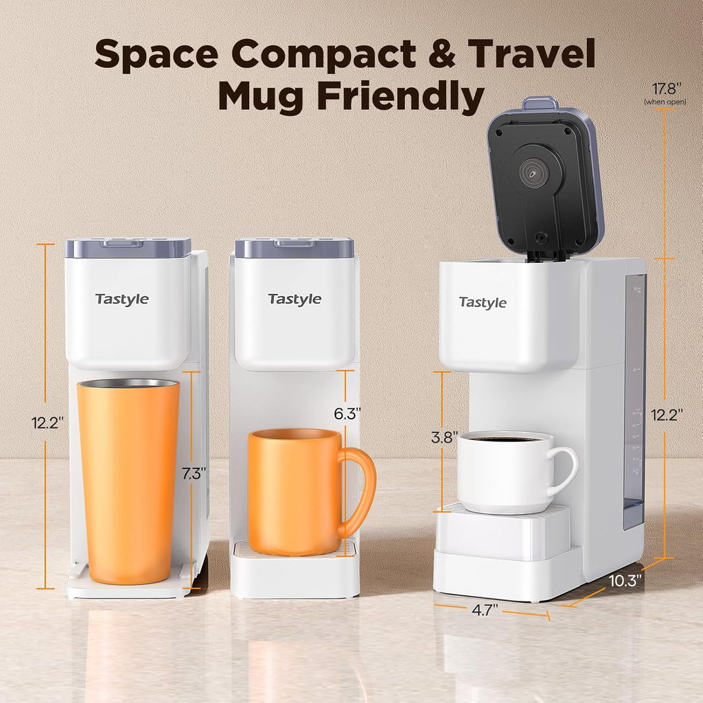 Hot & Iced Coffee Maker with Magnetic Organizer (Pods Not Included), Stores 10 Pods, 4-5 Cups Coffee Maker & Single-serve Brewer for K Cup & Grounds, 40oz Removable Water Tank
