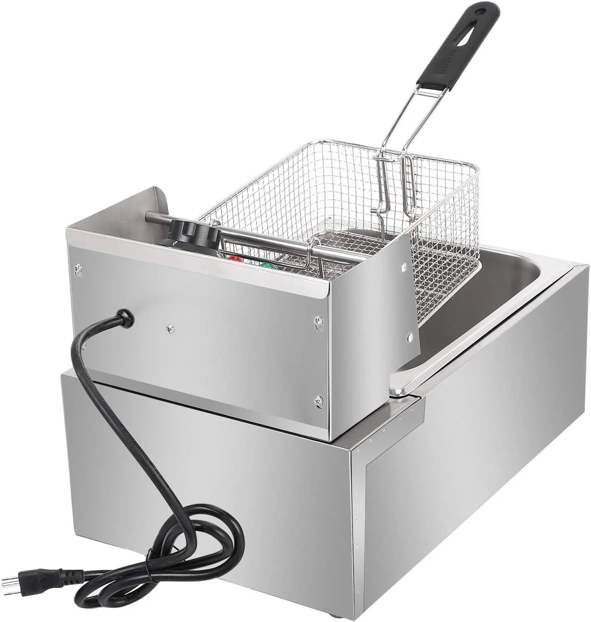 ZOKOP 6L Electric Deep Fryer, Kitchen Frying Machine, Countertop Stainless Steel French Fryer W/Basket, 2500W